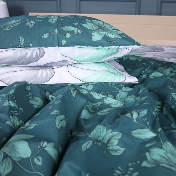 Фото - Комплект постельного белья MirSon 200х220 см 17-0718 Emerald Foliage Бязь (2200010684957)